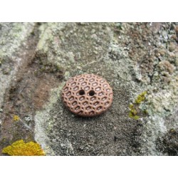 Bouton gaufre oval marron clair 18mm