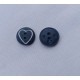 Bouton coeur bleu marine 12mm