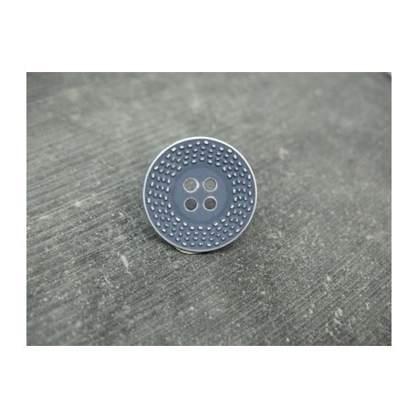 Bouton pointillé délavé bleu jeans clair 20mm