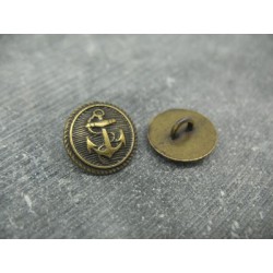 Bouton ancre métal vieil or 15mm