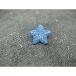 Bouton étoile de mer bleu 18mm