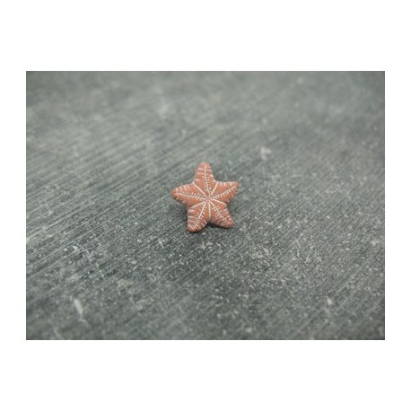 Bouton étoile de mer terracotta 12mm