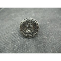 Bouton métallisé spirale argent 22mm