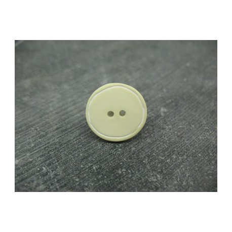 Bouton écru cercle blanc 18mm