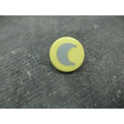 Bouton lune jaune gris 15mm