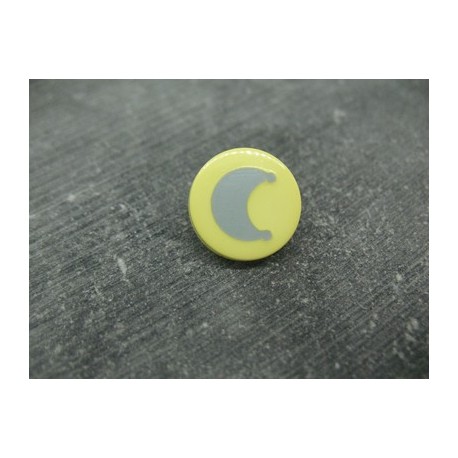 Bouton lune jaune gris 15mm