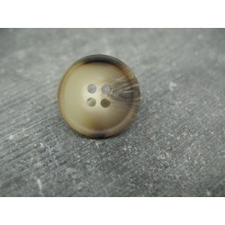 Bouton imitation corne beige 20mm