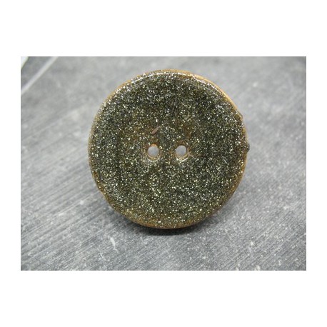 Bouton coco paillette vert de gris 40mm