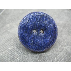 Bouton coco paillette bleu nuit 40mm