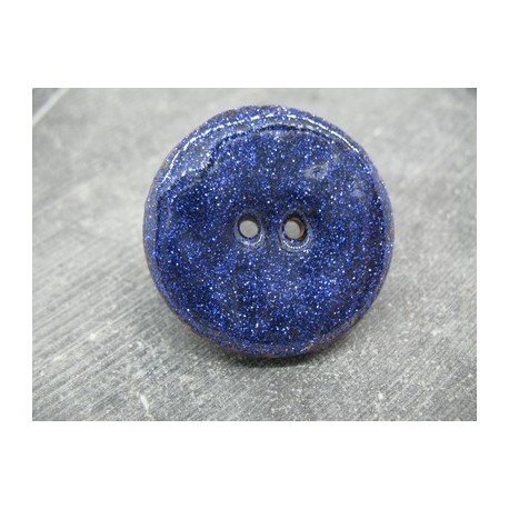 Bouton coco paillette bleu nuit 40mm