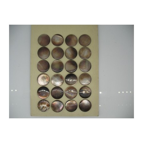 Plaque N°71 : 24 boutons Tahiti marron 22mm