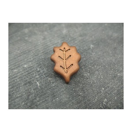 Bouton feuille de chêne bronze doré 25mm