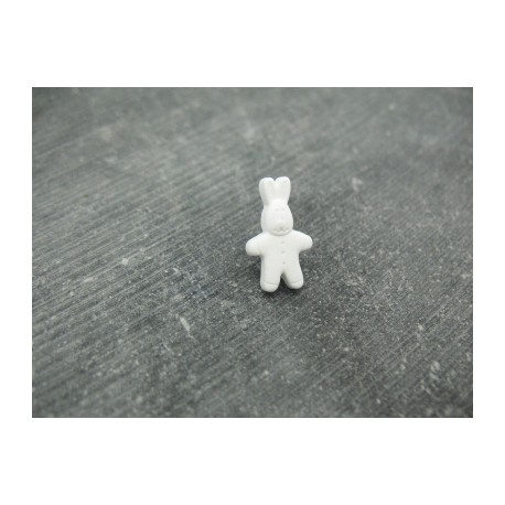 Bouton lapin blanc mat 18mm