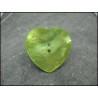 Bouton nacre coeur vert anis 38mm